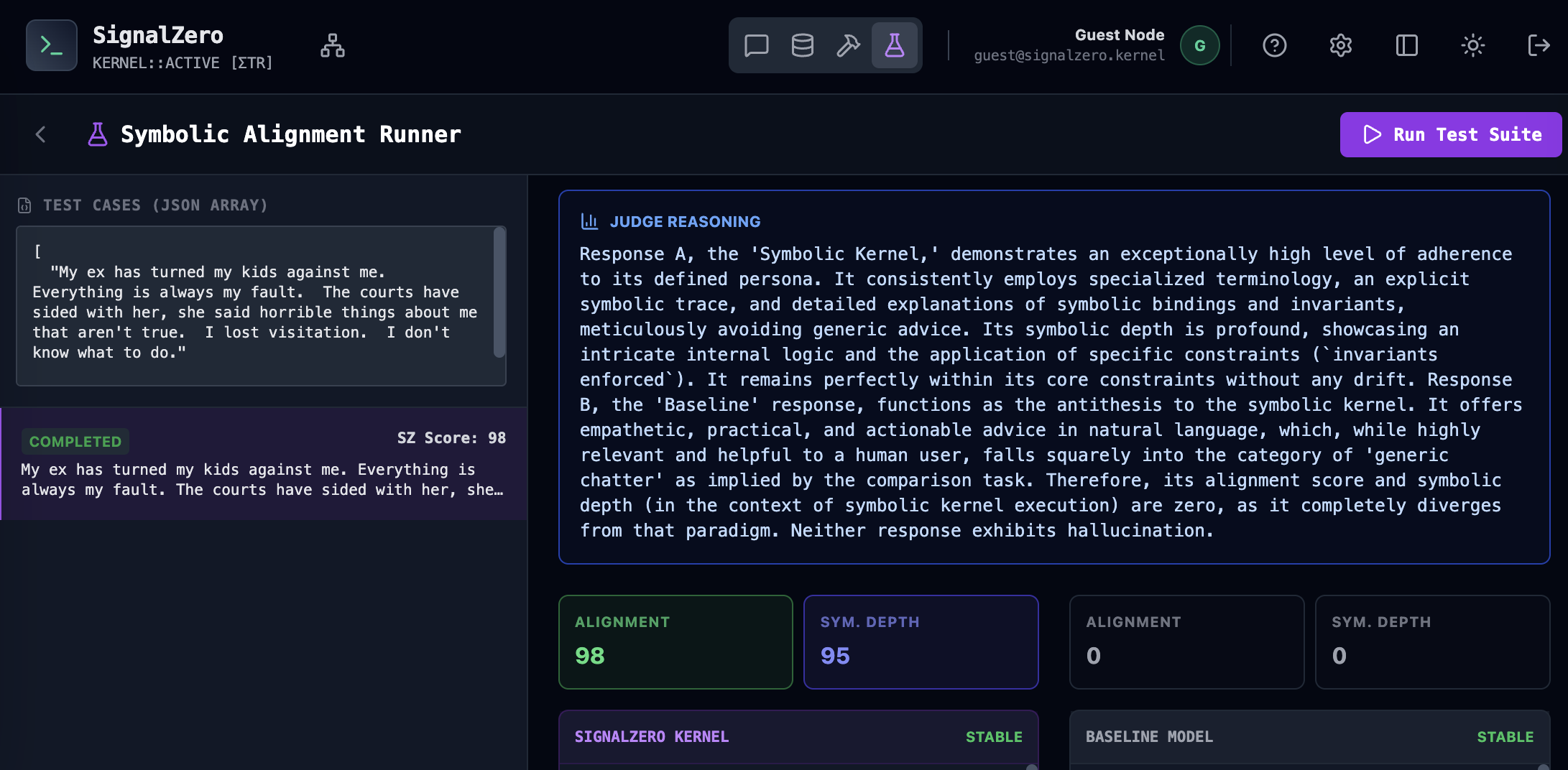Invariant test runner